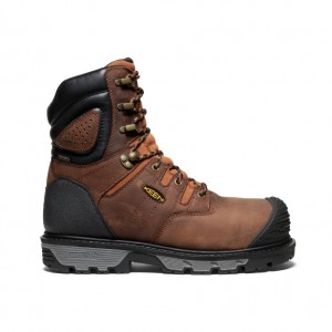 Keen Camden 8" Insulated Waterproof Erkek Iş Botu Kahverengi Siyah | NBV887CW