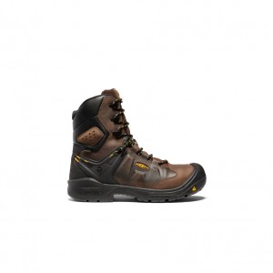 Keen Dover 8" Insulated Waterproof Erkek Iş Botu Kahverengi Siyah | SSJ9386FU