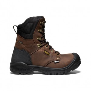 Keen Independence 8" Waterproof Erkek Iş Botu Siyah Kahverengi | VCK5582XE