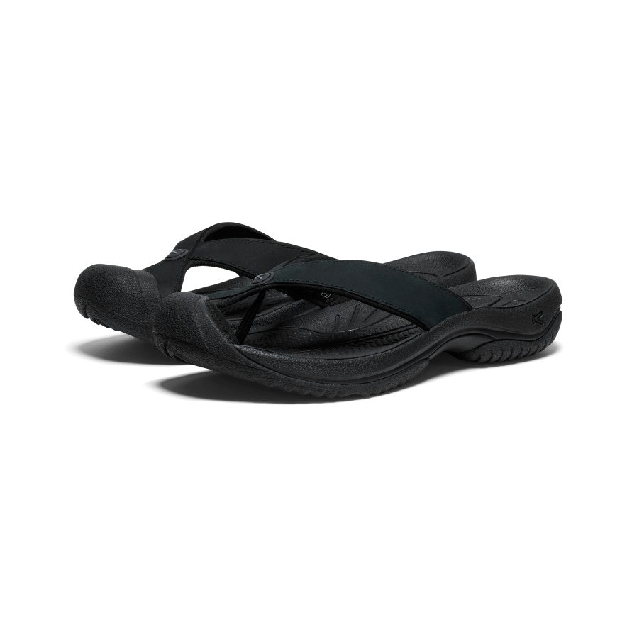 Keen Waimea Leather Erkek Terlik Siyah | OCS6884HC